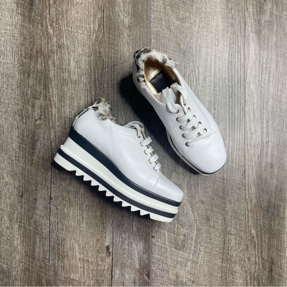 Marco Moreo Shoes - Marco Moreo White Leather Chunky Platform Sneakers Size 6